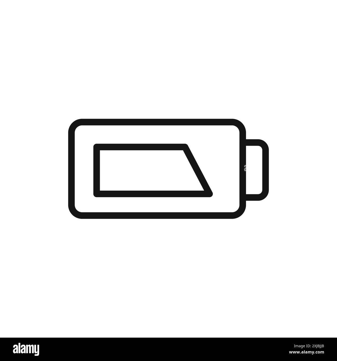 Icona della batteria in carica segno grafico vettoriale lineare o set di simboli per l'interfaccia utente dell'app Web Illustrazione Vettoriale