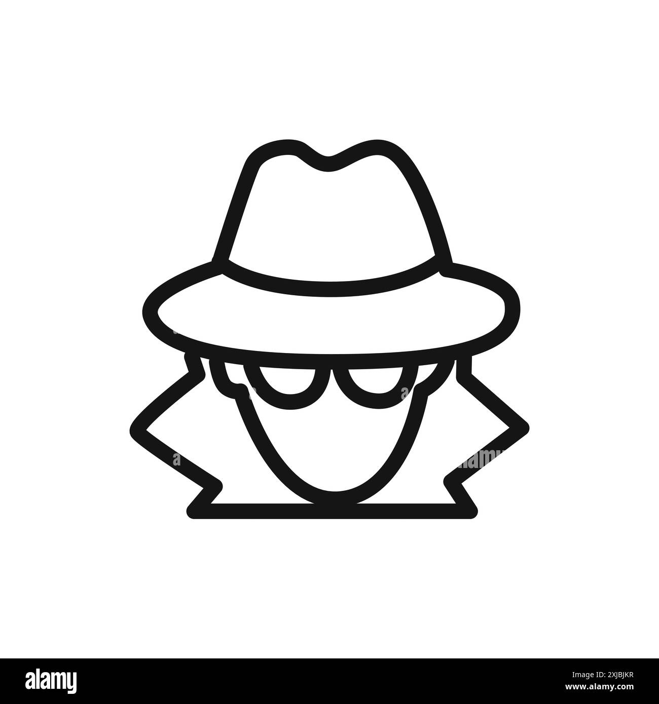 Icona agente segreto segno grafico vettoriale lineare o set di simboli per l'interfaccia utente dell'app Web Illustrazione Vettoriale