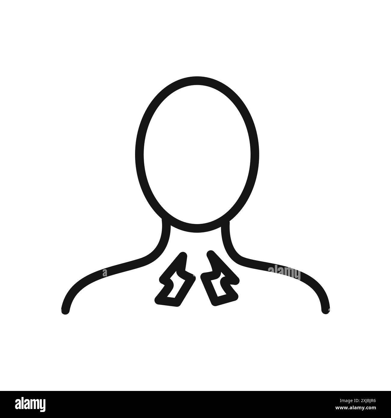 Icona mal di gola segno grafico vettoriale lineare o set di simboli per l'interfaccia utente dell'app Web Illustrazione Vettoriale