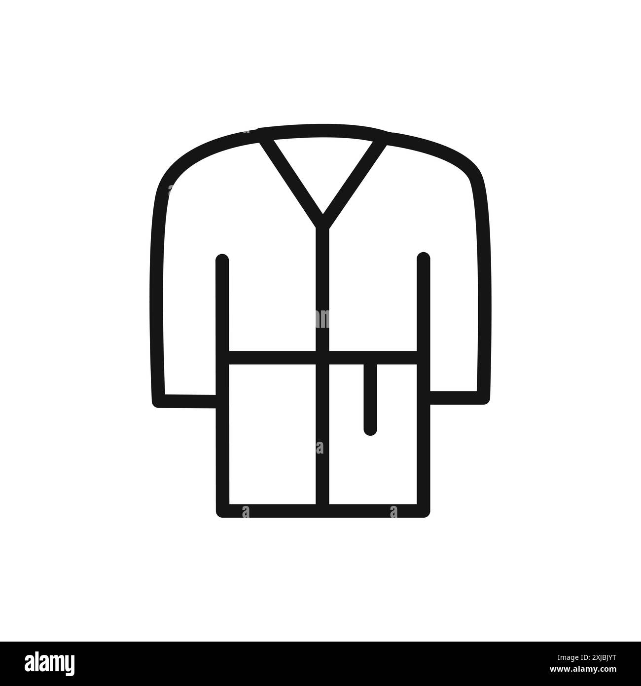 icona accappatoio segno grafico vettoriale lineare o set di simboli per l'interfaccia utente dell'app web Illustrazione Vettoriale