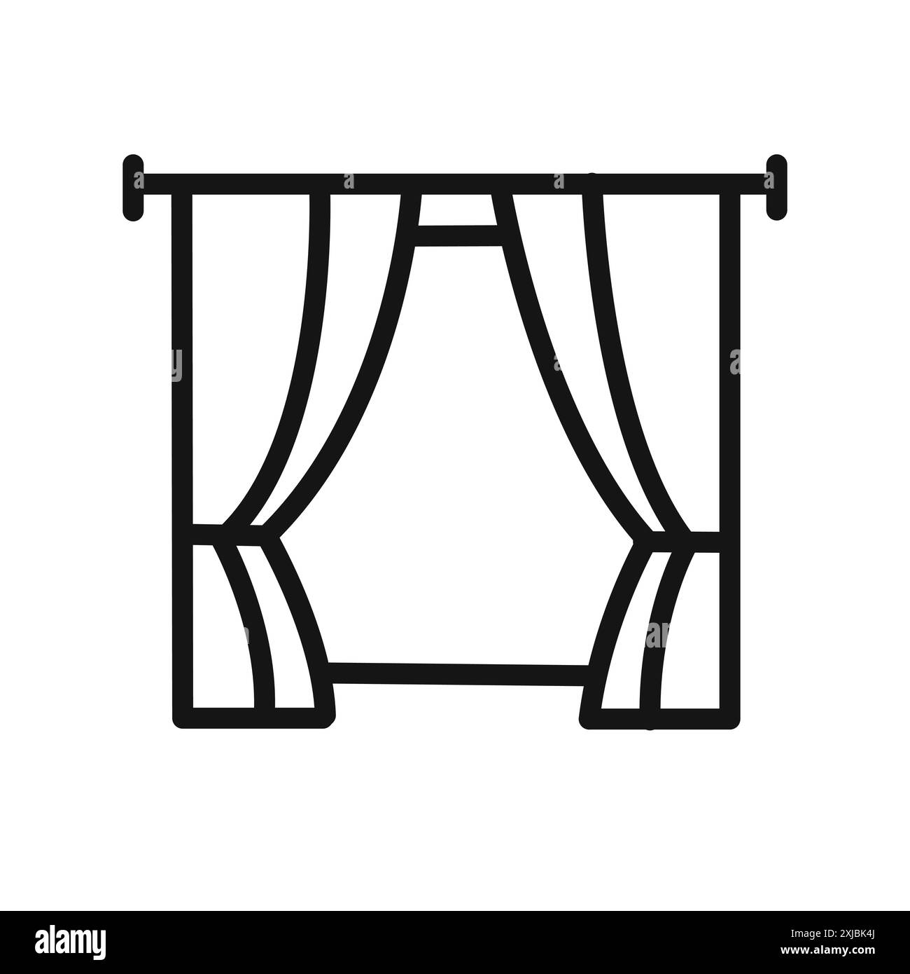 icona tende segno grafico vettoriale lineare o set di simboli per l'interfaccia utente dell'app web Illustrazione Vettoriale