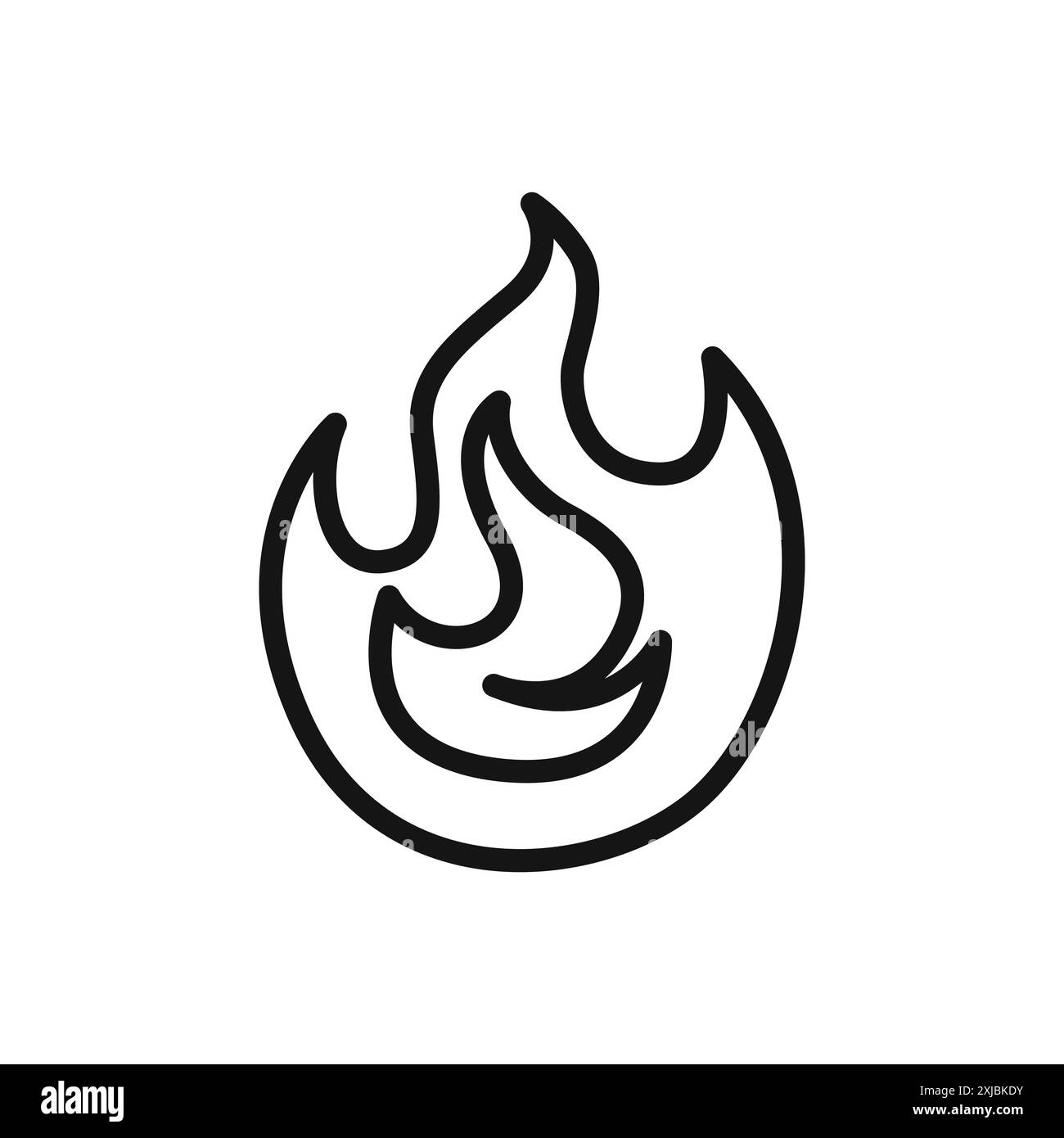 Simbolo o segno grafico vettoriale lineare icona fuoco impostato per l'interfaccia utente dell'app Web Illustrazione Vettoriale