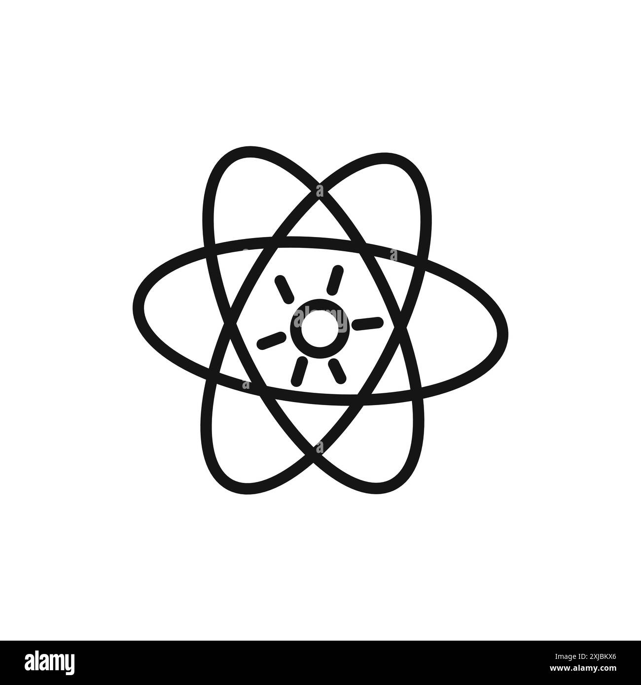 Icona Atomic Scientific simbolo grafico vettoriale lineare o set di simboli per l'interfaccia utente dell'app Web Illustrazione Vettoriale