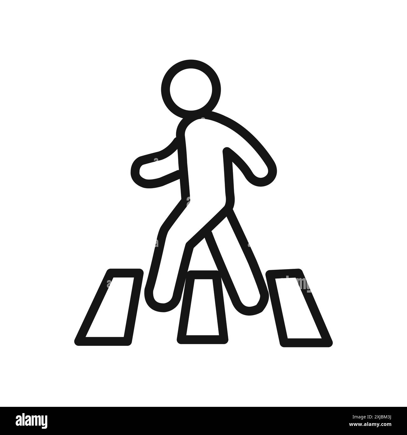 Icona Crosswalk segno grafico vettoriale lineare o set di simboli per l'interfaccia utente dell'app Web Illustrazione Vettoriale