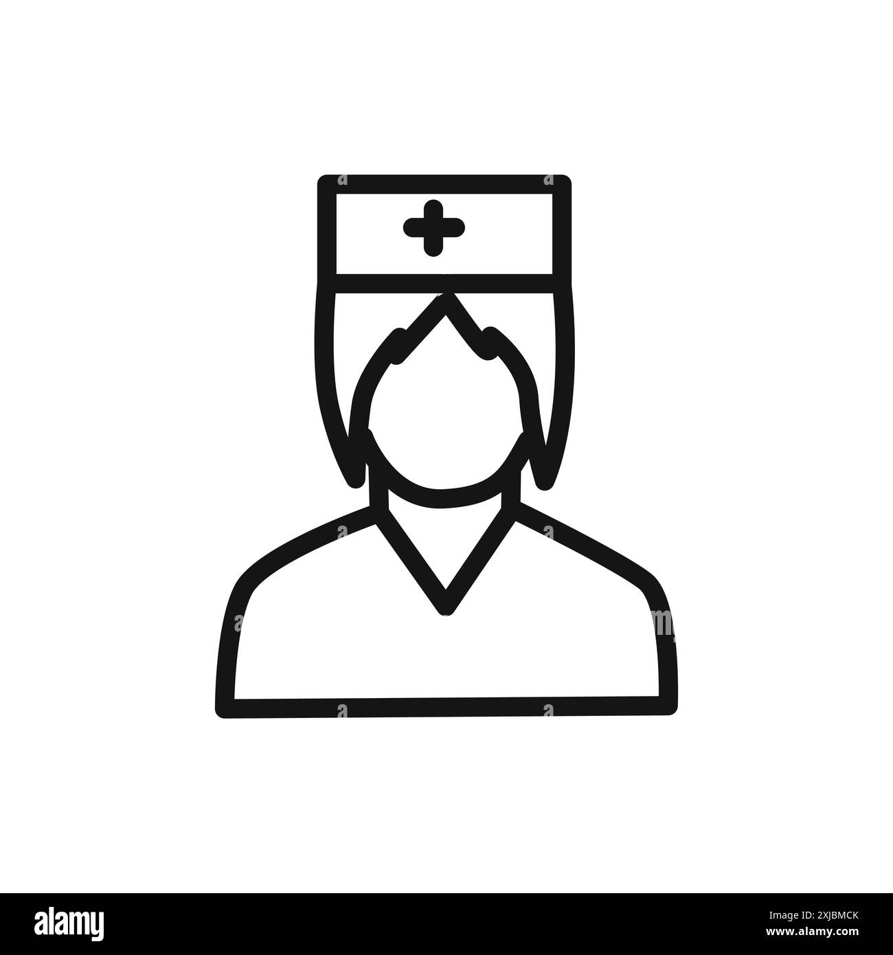 icona infermiere segno grafico vettoriale lineare o set di simboli per l'interfaccia utente dell'app web Illustrazione Vettoriale