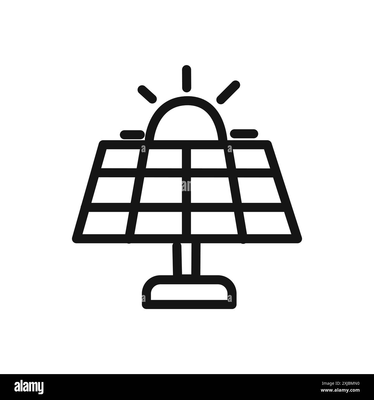 Icona del collettore solare segno grafico vettoriale lineare o set di simboli per l'interfaccia utente dell'app Web Illustrazione Vettoriale