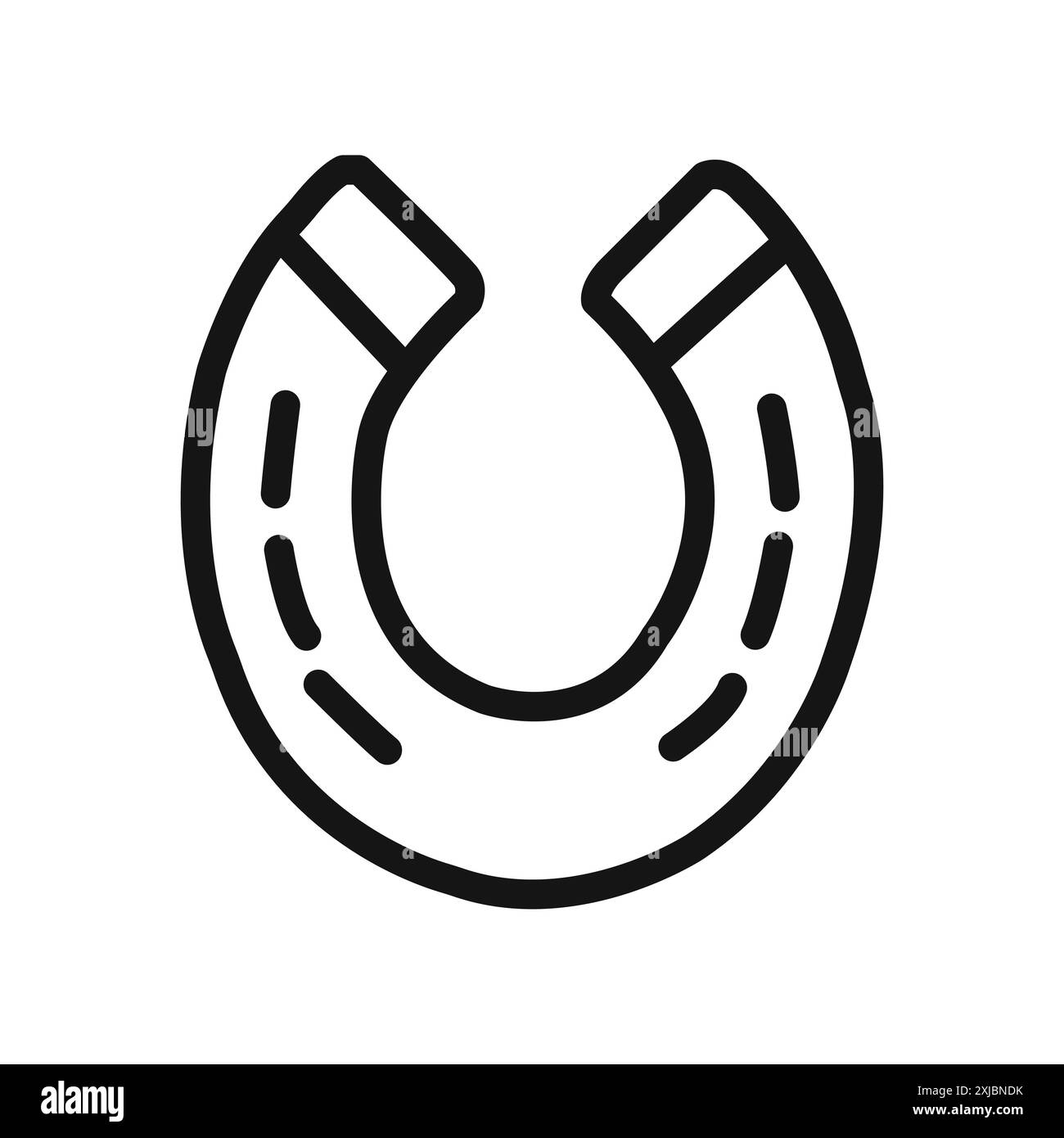 Icona ferro di cavallo segno grafico vettoriale lineare o set di simboli per l'interfaccia utente dell'app Web Illustrazione Vettoriale