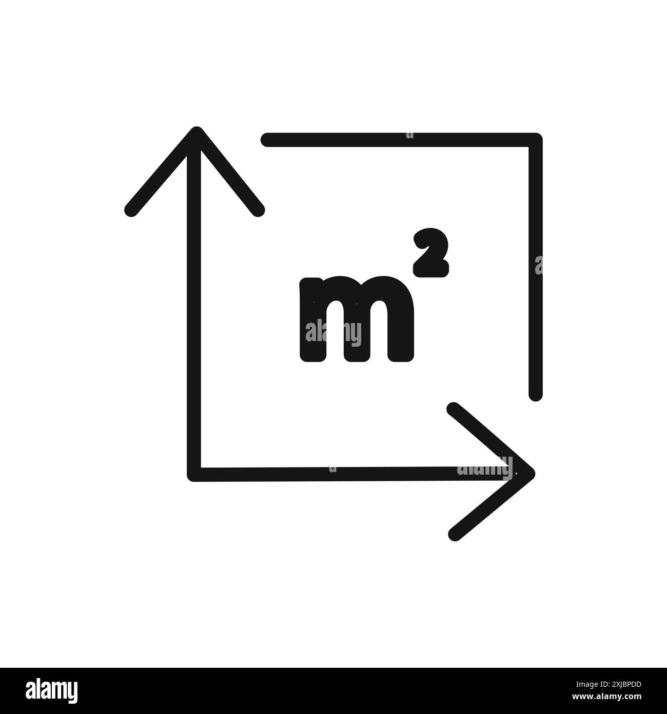 m2 icona unità area segno grafico vettoriale lineare o set di simboli per l'interfaccia utente dell'app web Illustrazione Vettoriale