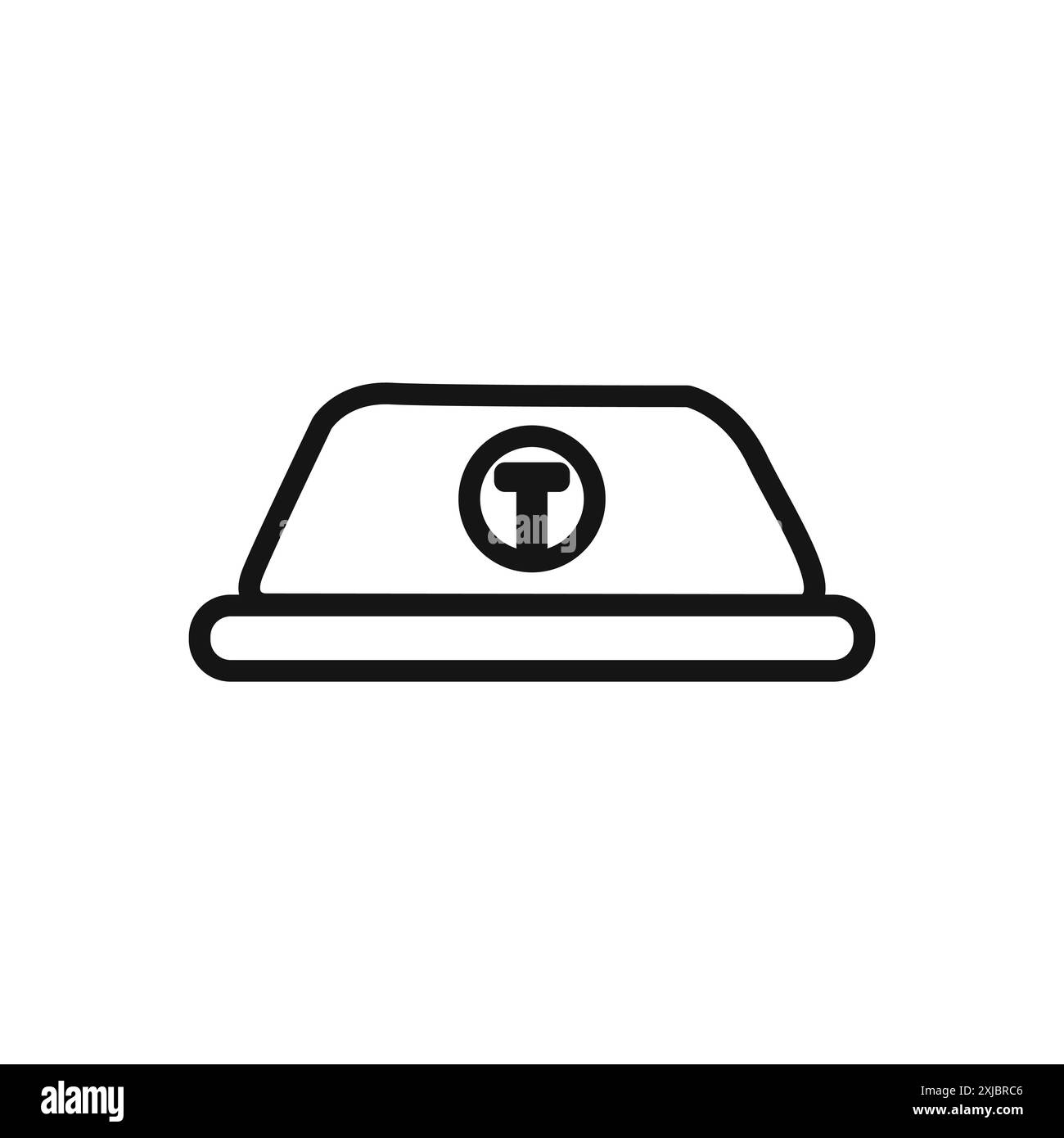 Icona della lampada taxi segno grafico vettoriale lineare o set di simboli per l'interfaccia utente dell'app Web Illustrazione Vettoriale