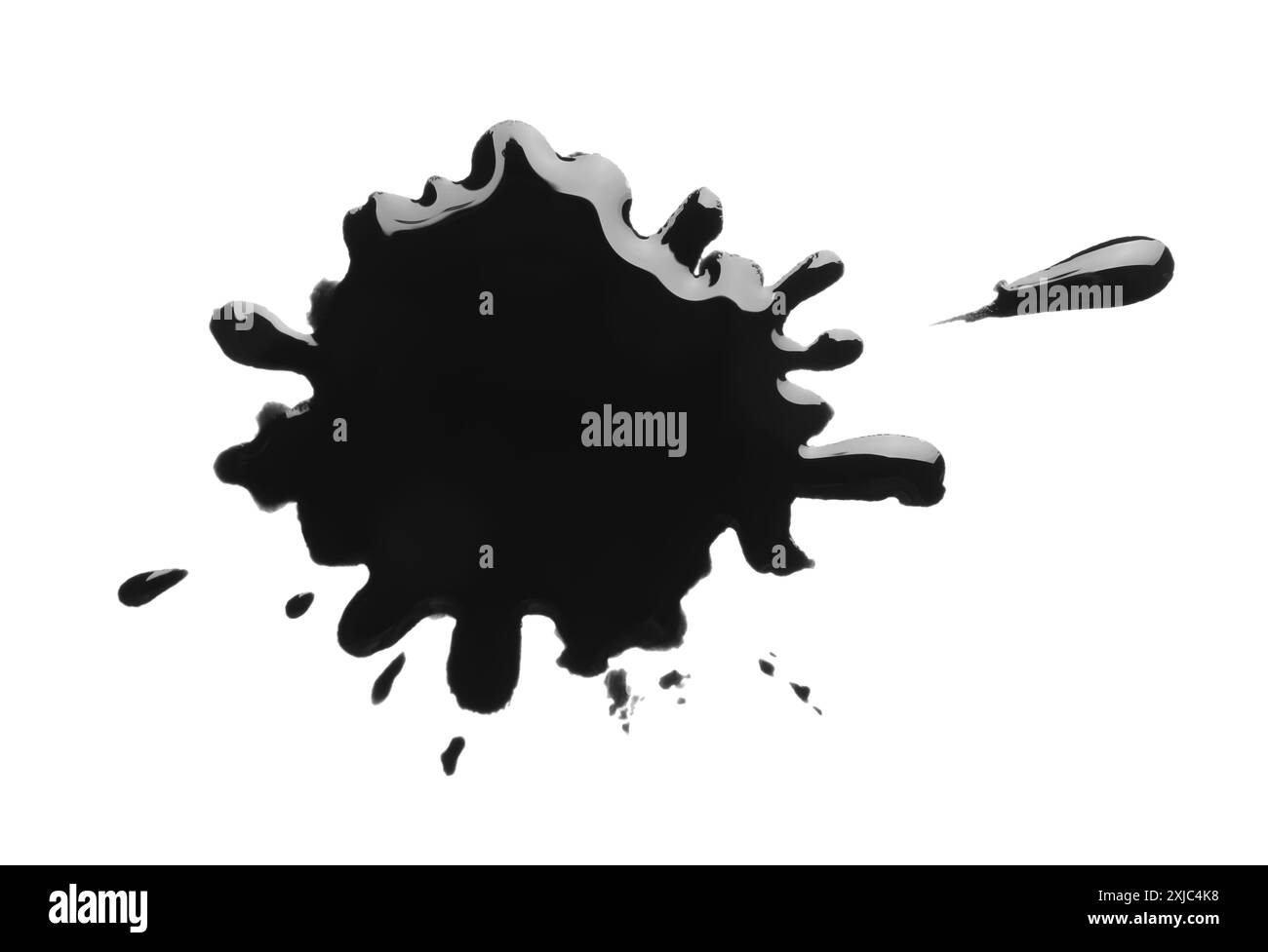 Blocco di inchiostro nero della stampante isolato su bianco, vista dall'alto Foto Stock