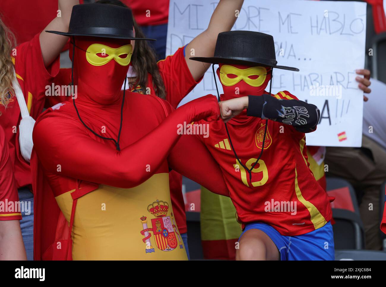 Berlino, Germania. 14 luglio 2024. Firo : 14.07.2024 calcio, calcio: UEFA EURO 2024, EM, Campionato europeo 2024, finale M51, partita 51, Spagna - Inghilterra 2:1 fan della Spagna credito: dpa/Alamy Live News Foto Stock