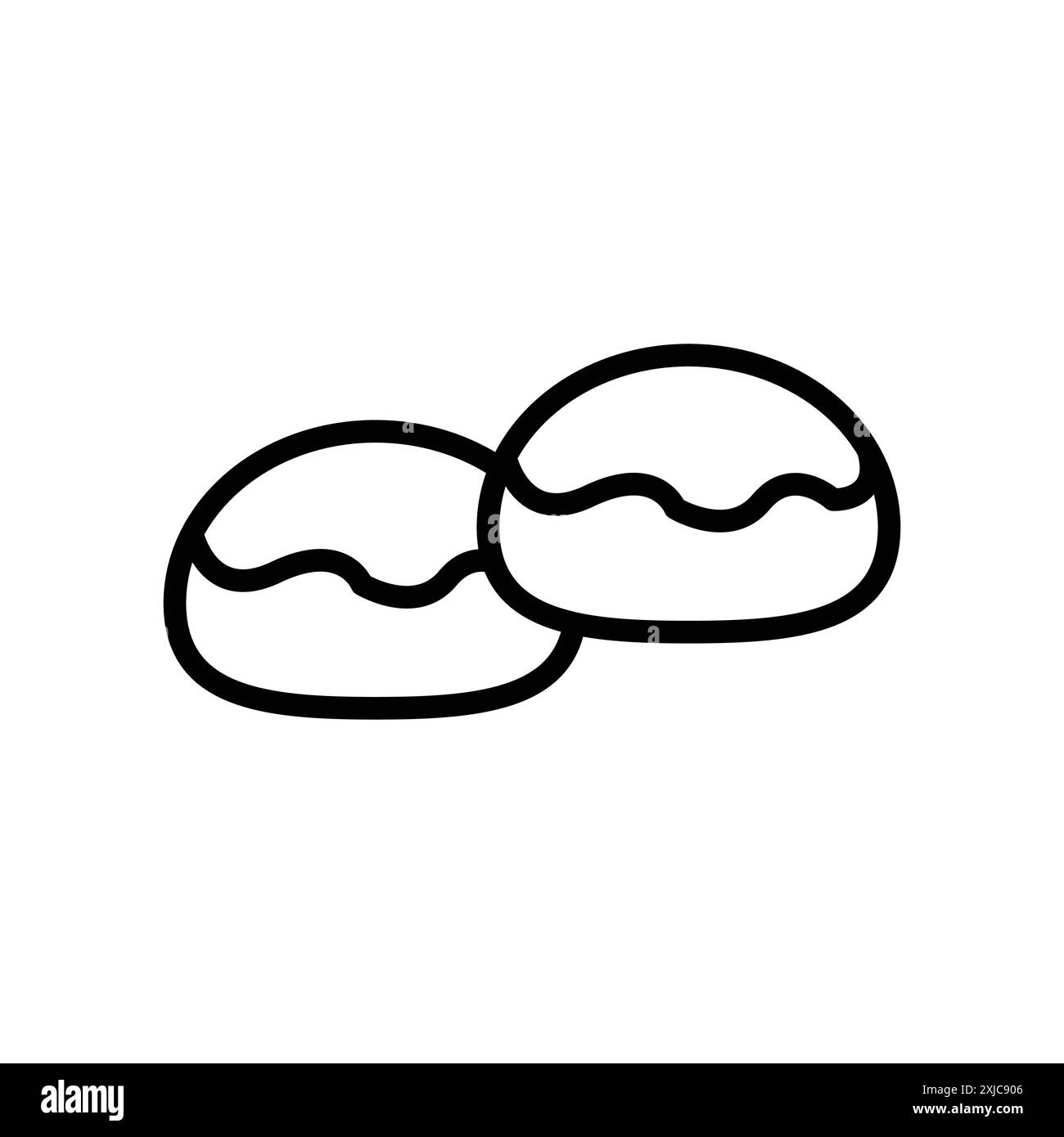 Icona dei panini belgi Set piatto in bianco e nero contorno vettoriale Illustrazione Vettoriale