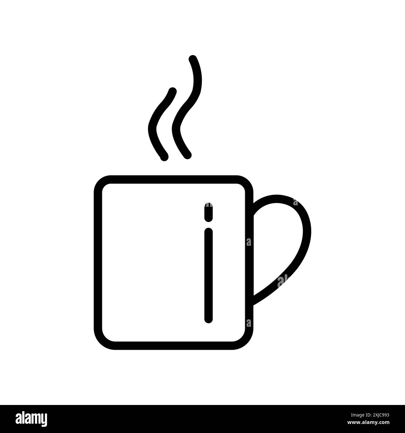 Icona tazza da caffè Set piatto con contorno in bianco e nero vettoriale Illustrazione Vettoriale