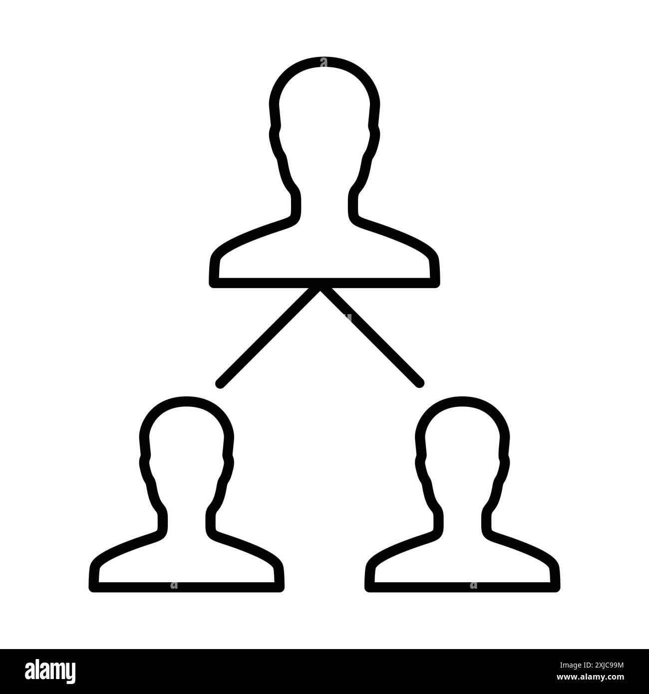 Icona marketing affiliato Set piatto in bianco e nero contorno vettoriale Illustrazione Vettoriale