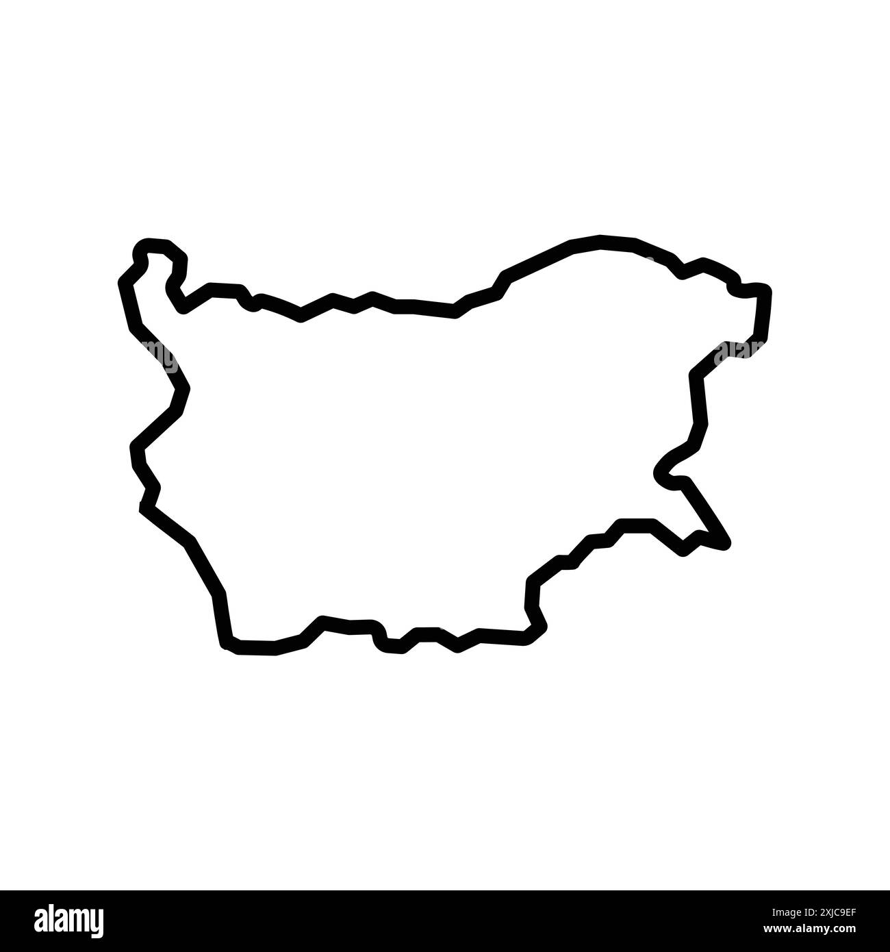 Icona mappa Bulgaria Flat Set in bianco e nero contorno vettoriale Illustrazione Vettoriale