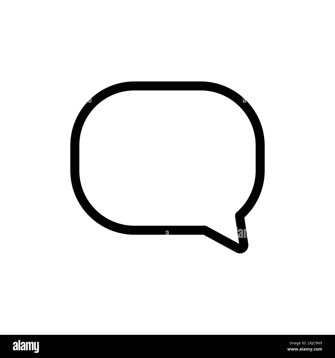 Icona a forma di bolla vocale Flat impostata in bianco e nero con vettore di contorno Illustrazione Vettoriale