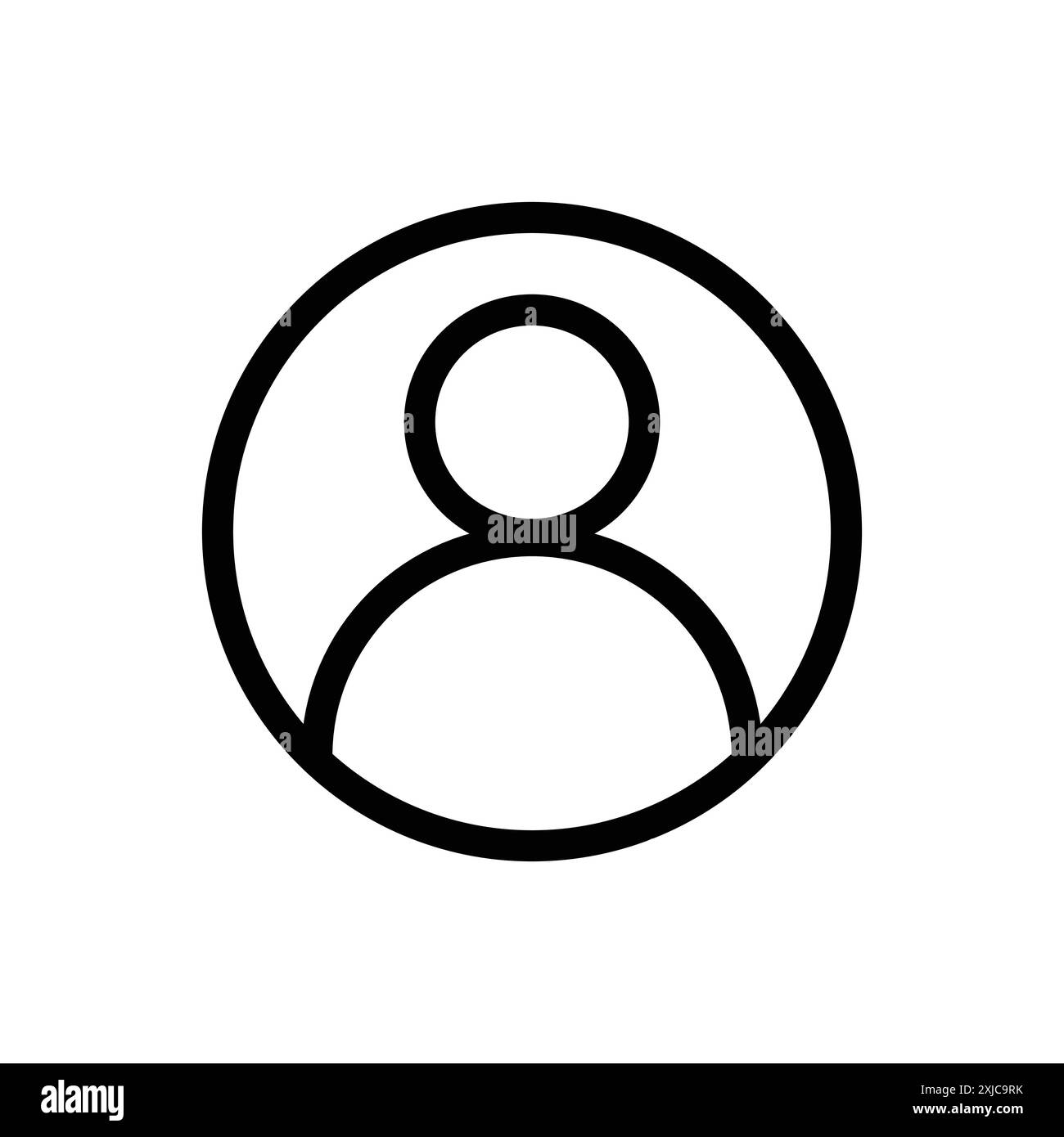 Icona foto profilo Flat Set in bianco e nero vettoriale di contorno Illustrazione Vettoriale