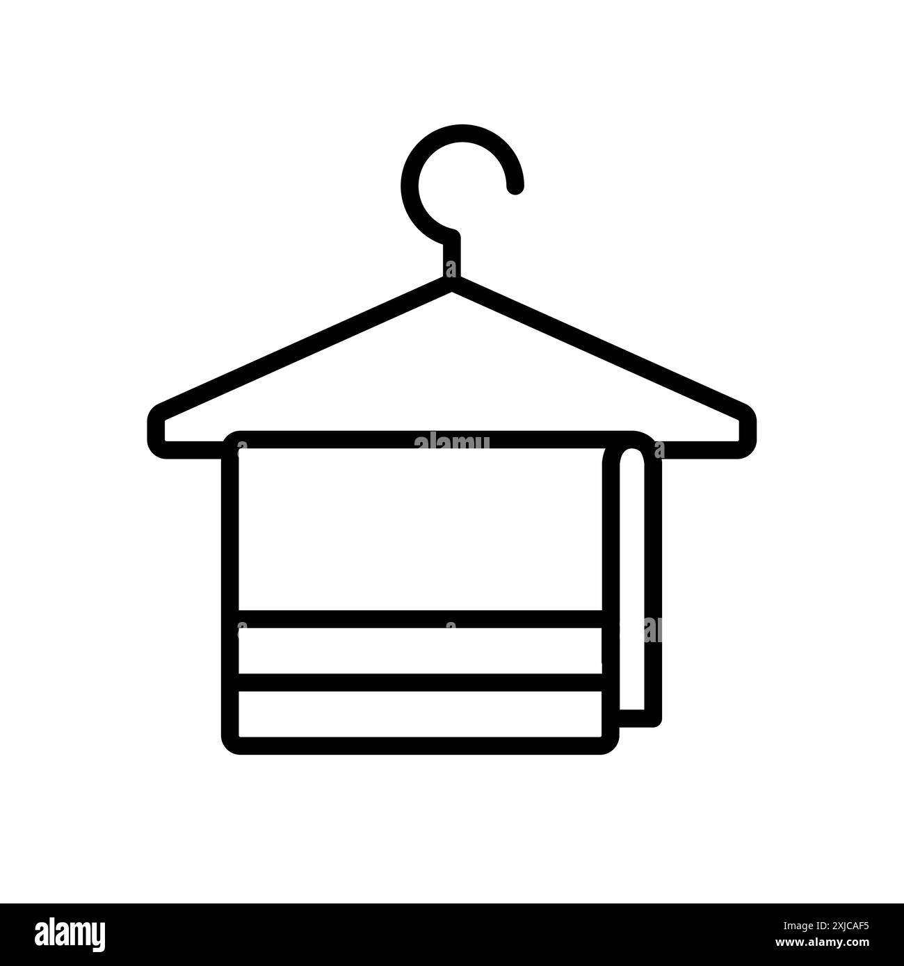 Icona asciugamano Set piatto in bianco e nero contorno vettoriale Illustrazione Vettoriale