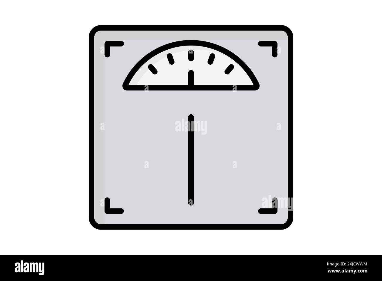 Icona della bilancia. icona relativa al monitoraggio delle variazioni di peso. stile icona contorno colorato. illustrazione vettoriale degli elementi nutrizionali Illustrazione Vettoriale