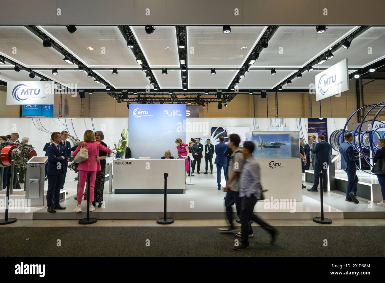 Messestand MTU, ILA 2024, Internationale Luft- und Raumfahrtausstellung Berlin, Schönefeld, Brandeburgo, Deutschland Foto Stock