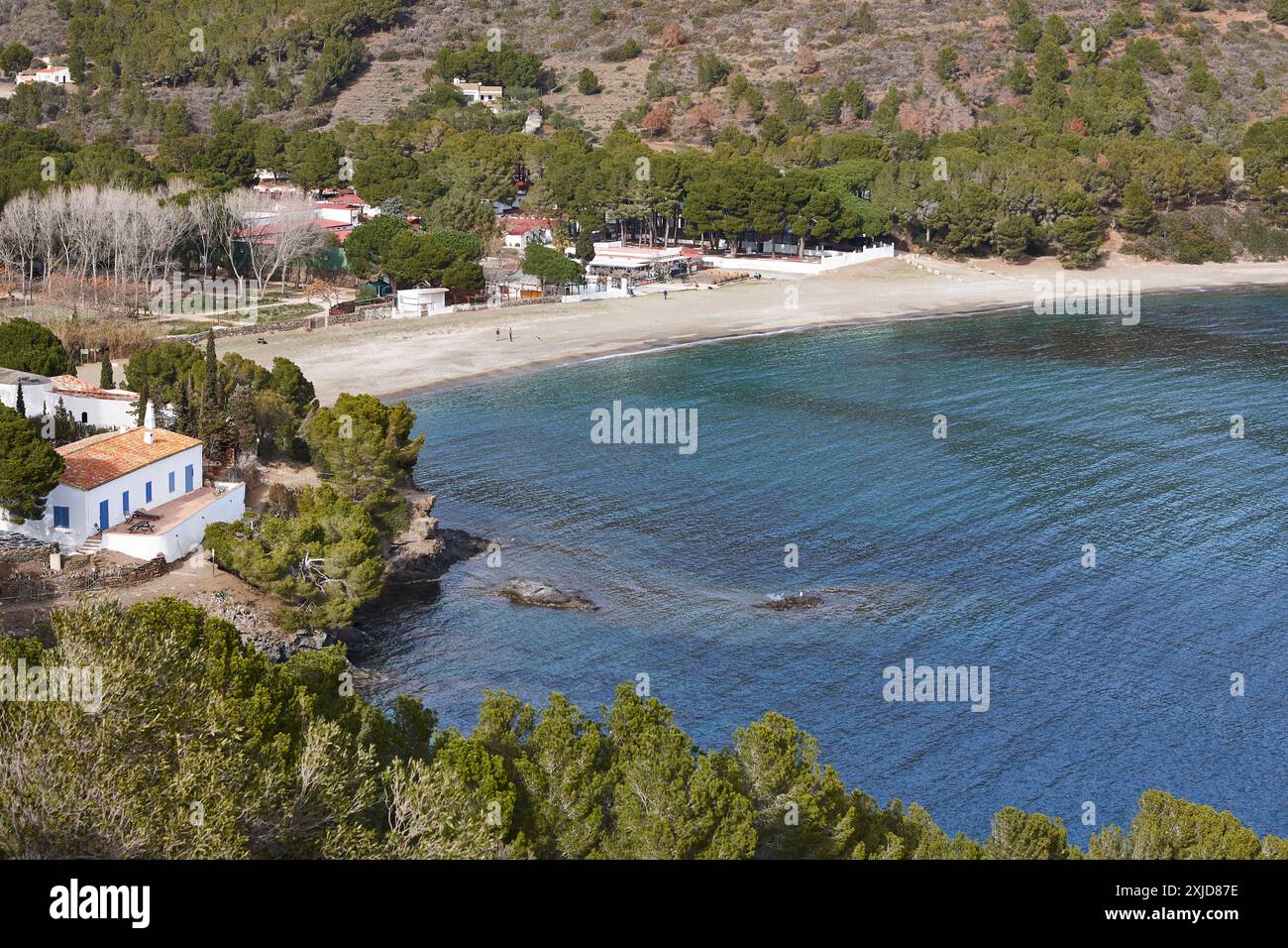 Pittoresca costa mediterranea. Baia di Montjoi. Costa Brava, Girona. Spagna Foto Stock