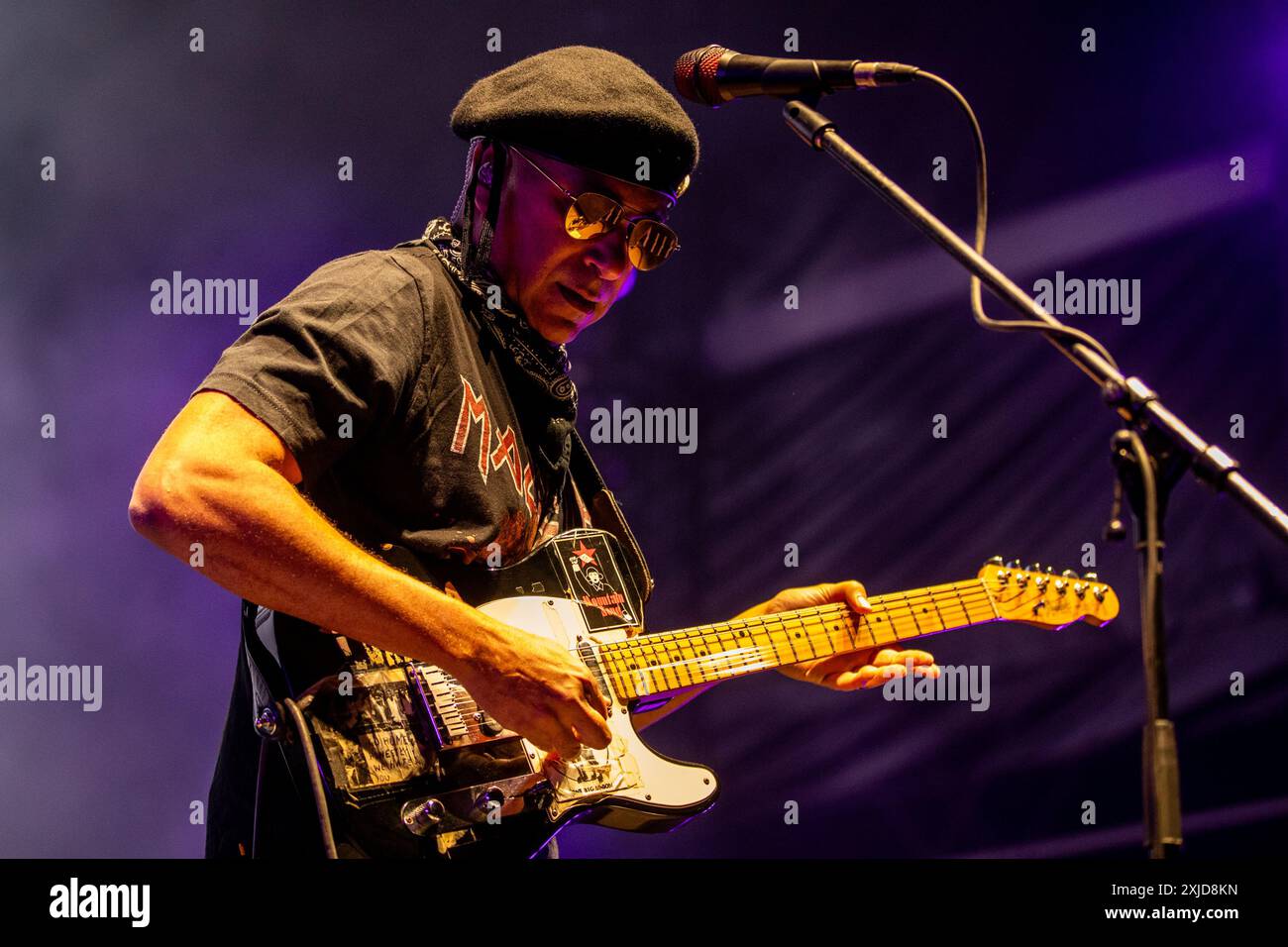 Ostrava, Repubblica Ceca. 17 luglio 2024. Il chitarrista e cantante americano Tom Morello si esibisce al 21 ° Colours of Ostrava Music festival presso Lower area di Vitkovice, Ostrava, Repubblica Ceca, il 17 luglio 2024. Crediti: Vladimir Prycek/CTK Photo/Alamy Live News Foto Stock