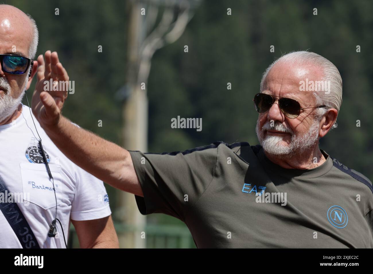 Il Presidente della ssc napoli Aurelio de laurentiis durante il training camp di pre-stagione 2024-25 della SSC Napoli in val di sole in Trentino, Dimaro Folgarida&#XA;&#XA; Foto Stock