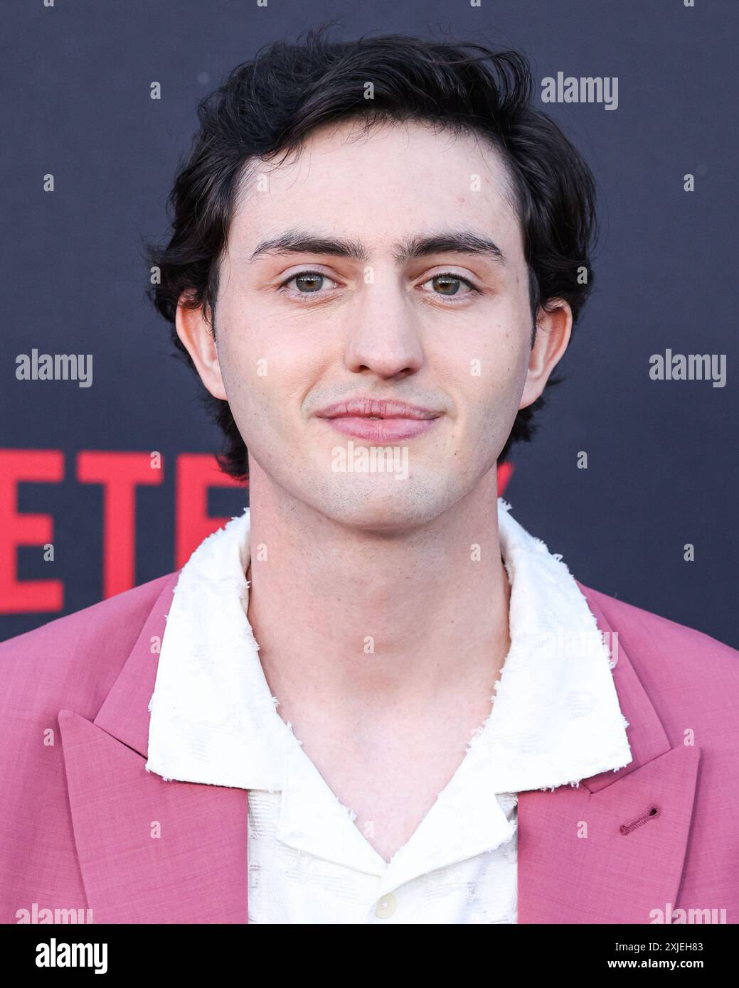 LOS ANGELES, CALIFORNIA, USA - 17 LUGLIO: Gianni DeCenzo arriva alla proiezione speciale di Los Angeles della sesta stagione - parte 1 di Netflix 'Cobra Kai' tenutasi presso l'Autry Museum of the American West al Griffith Park il 17 luglio 2024 a Los Angeles, California, Stati Uniti. (Foto di Xavier Collin/Image Press Agency) Foto Stock