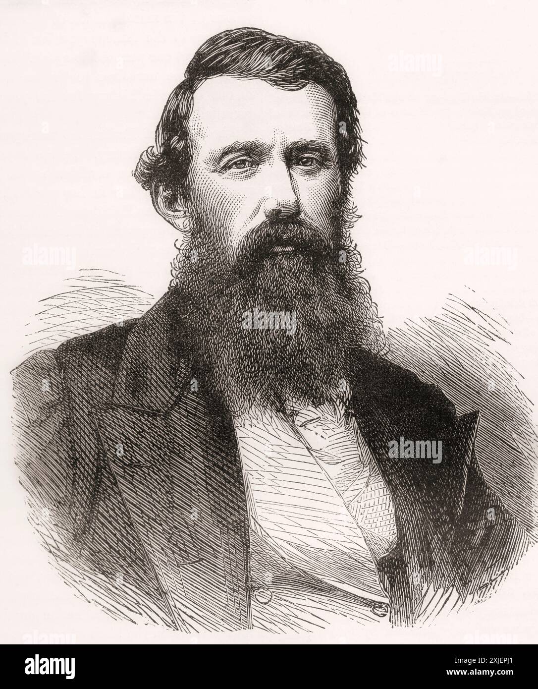 Capitano John Hanning Speke, 1827 – 1864. esploratore inglese dell'Africa e ufficiale dell'esercito indiano britannico. Da Cassell's Illustrated History of England, pubblicato intorno al 1880. Foto Stock