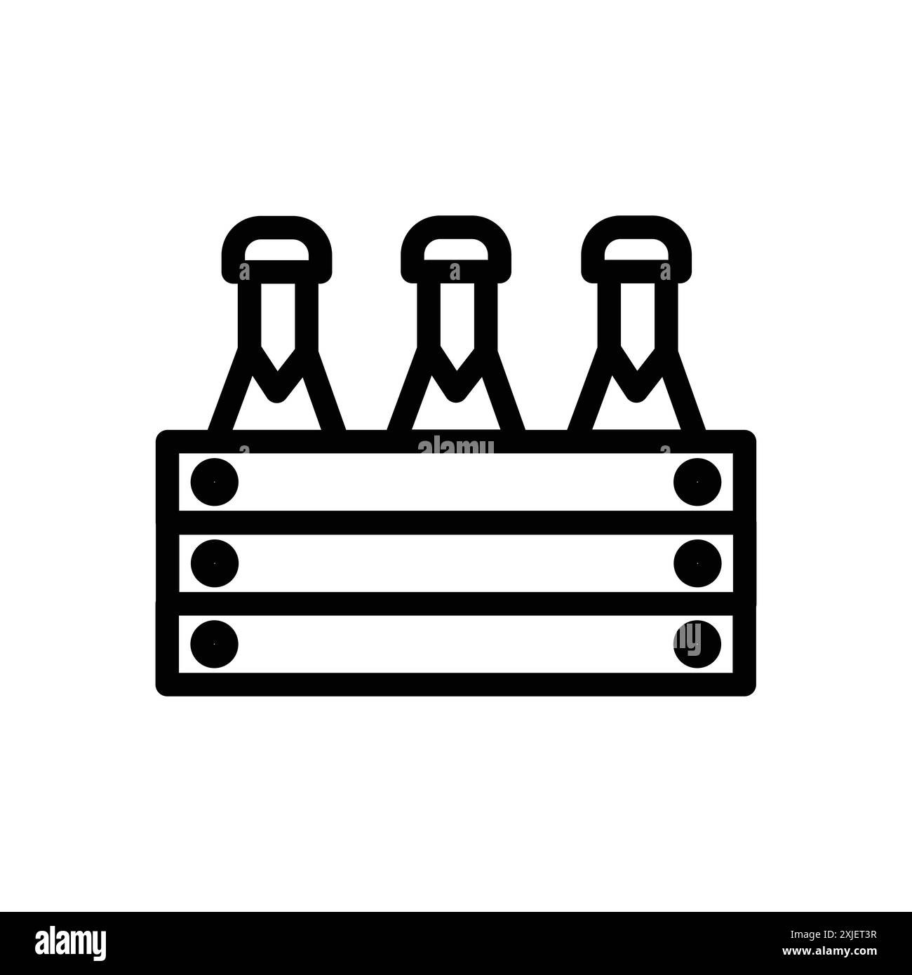 Beer Bottles in Basket Icon design di Ayaan semplice simbolo vettoriale piatto delinea il logo della collezione Illustrazione Vettoriale