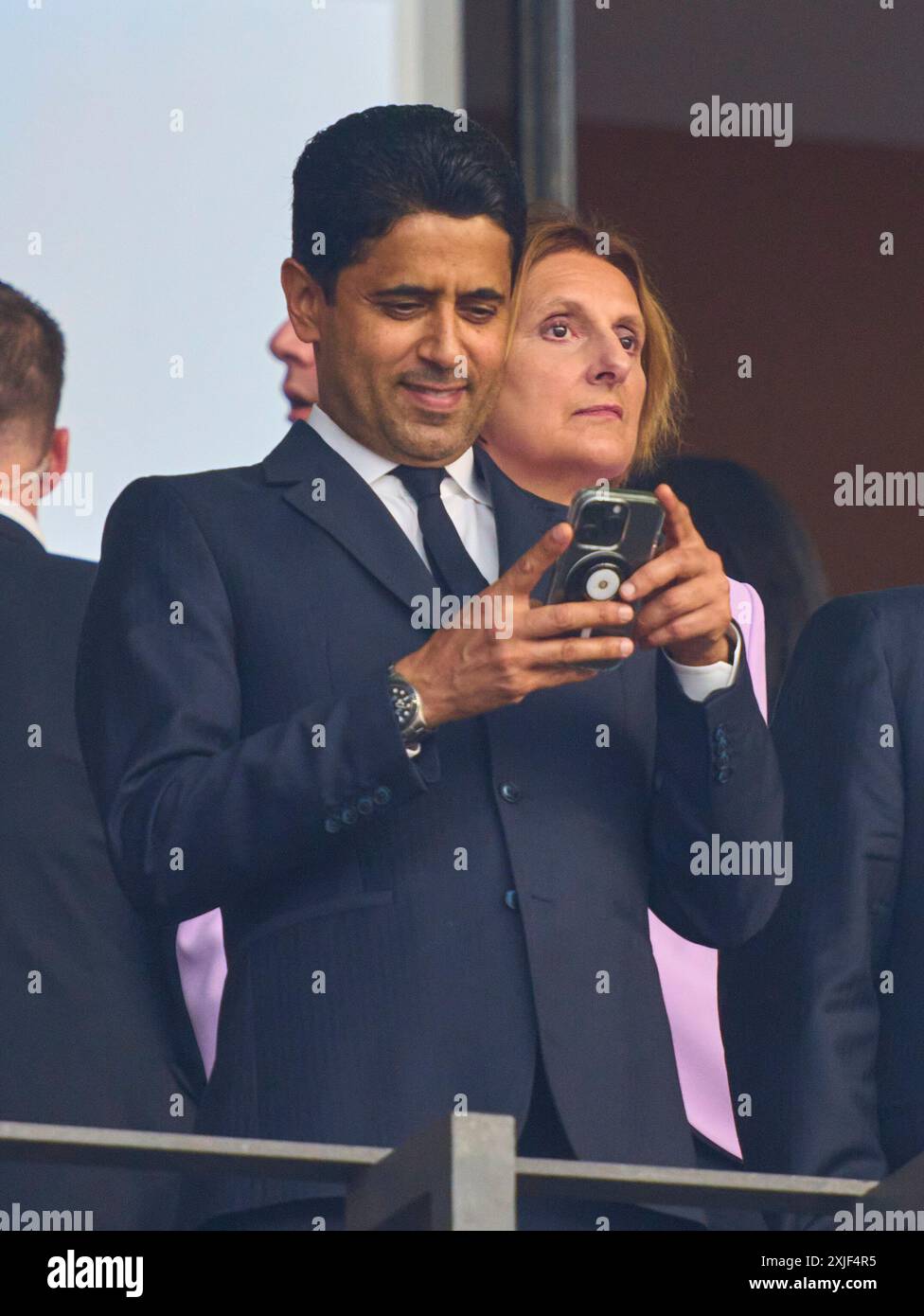 Nasser al-Khelaifi (proprietario di PSG e presidente di Qatar Sports Investment) nella partita finale SPAGNA - INGHILTERRA 2-1 dei Campionati europei UEFA 2024 il 14 luglio 2024 a Berlino, Germania. Fotografo: Immagini ddp/immagini a stella Foto Stock