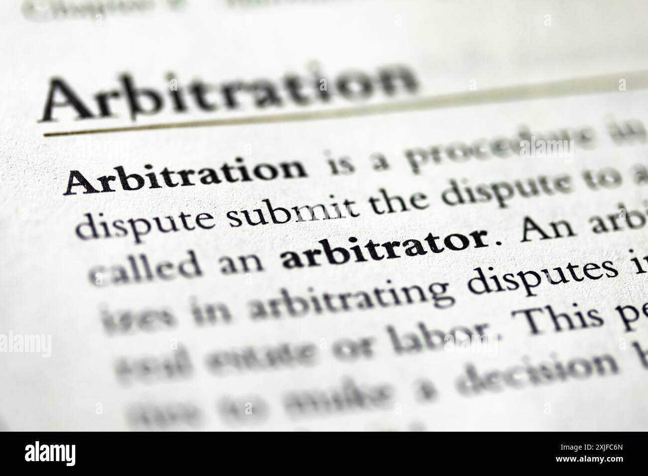 Arbitrato nel diritto commerciale Foto Stock