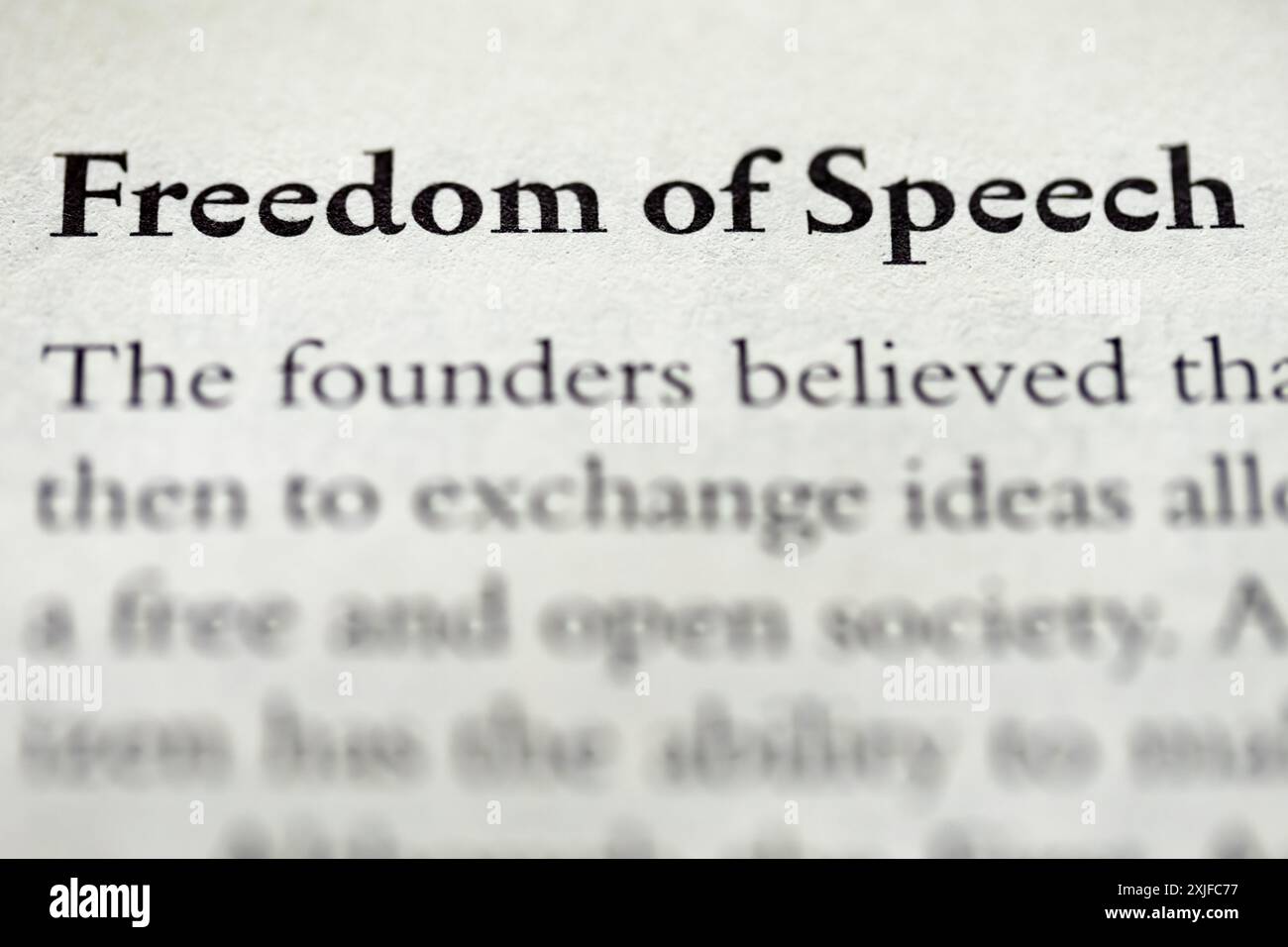 Libertà di parola nel diritto commerciale Foto Stock