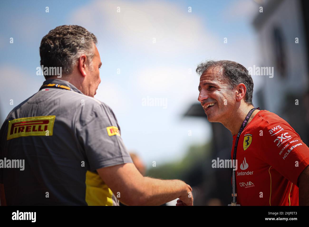 Marc Gene, ex pilota di Minardi e Ferrari Ambassador, ora commentatore di Sky Italia, durante il GP d'Ungheria, Budapest 18-21 luglio 2024, campionato del mondo di Formula 1 2024. Foto Stock