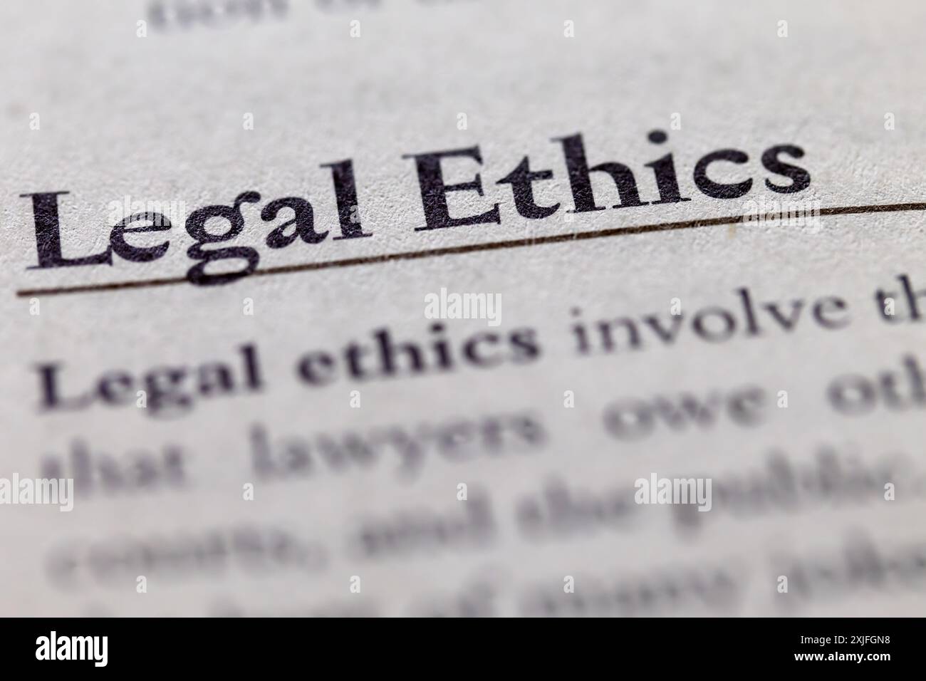Etica legale nel diritto commerciale Foto Stock