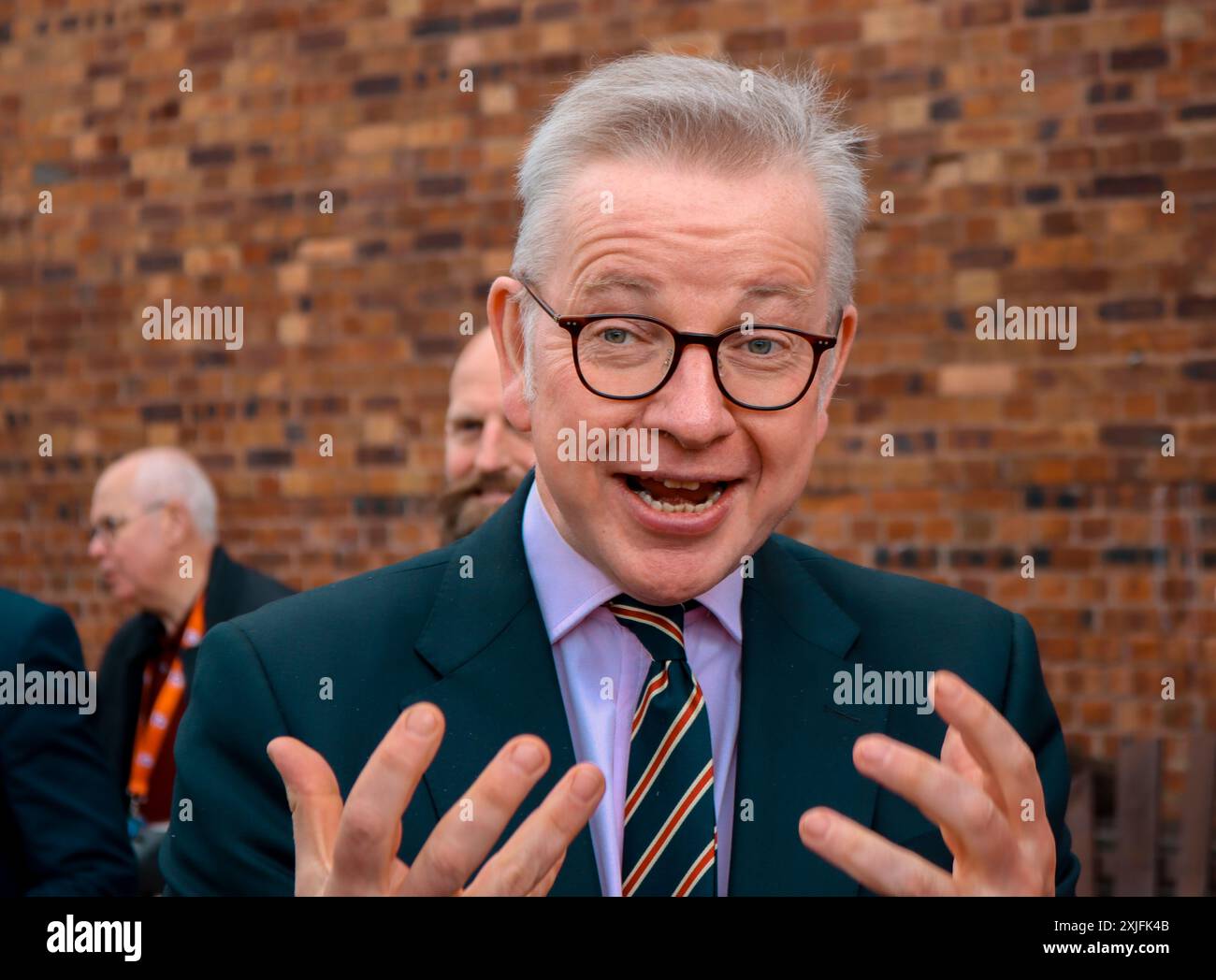 Ex Segretario di Stato per il livellamento, gli alloggi e le comunità, Michael Gove Foto Stock