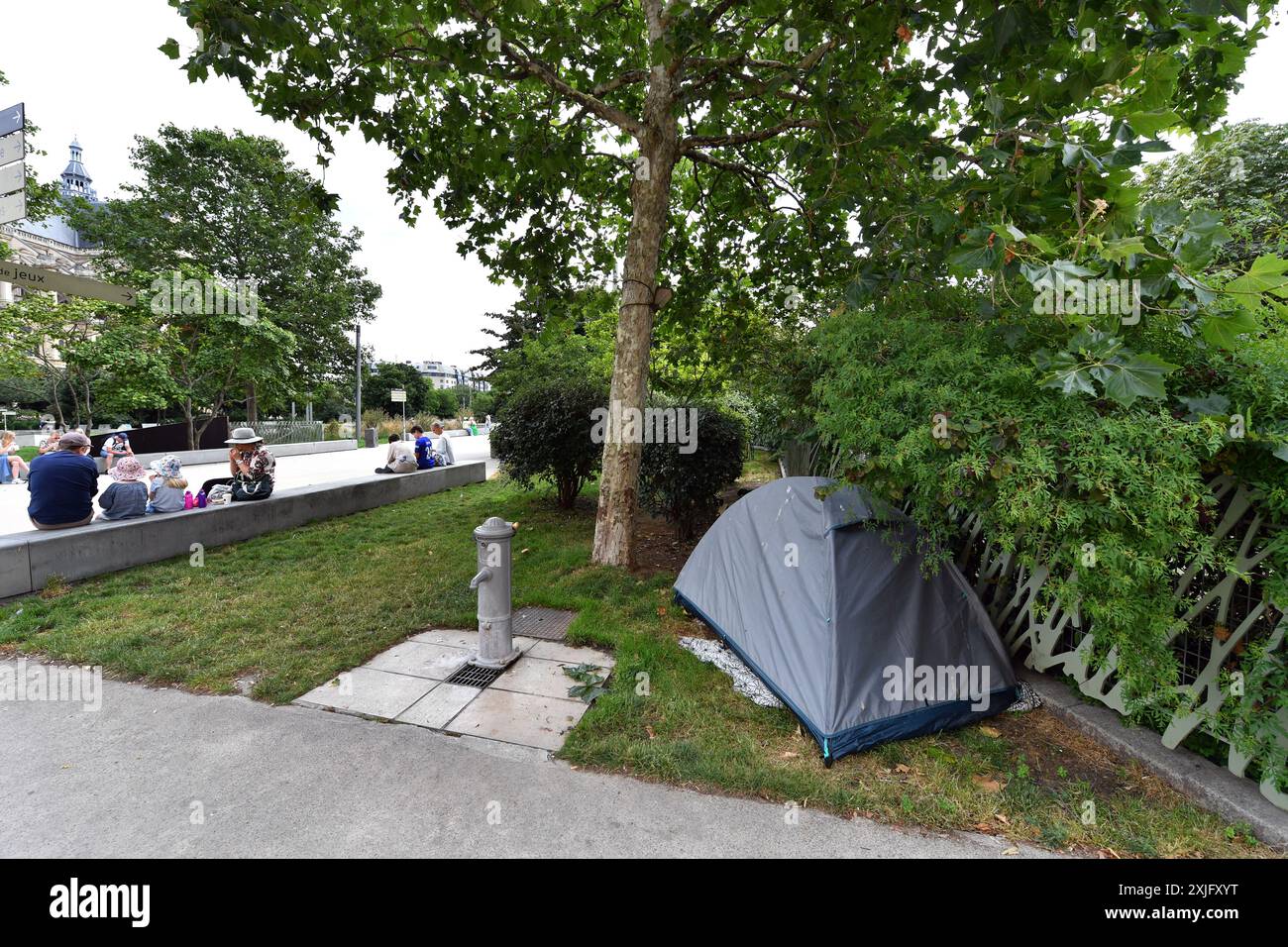 Homeless Camp a les Halles - Parigi - Francia Foto Stock