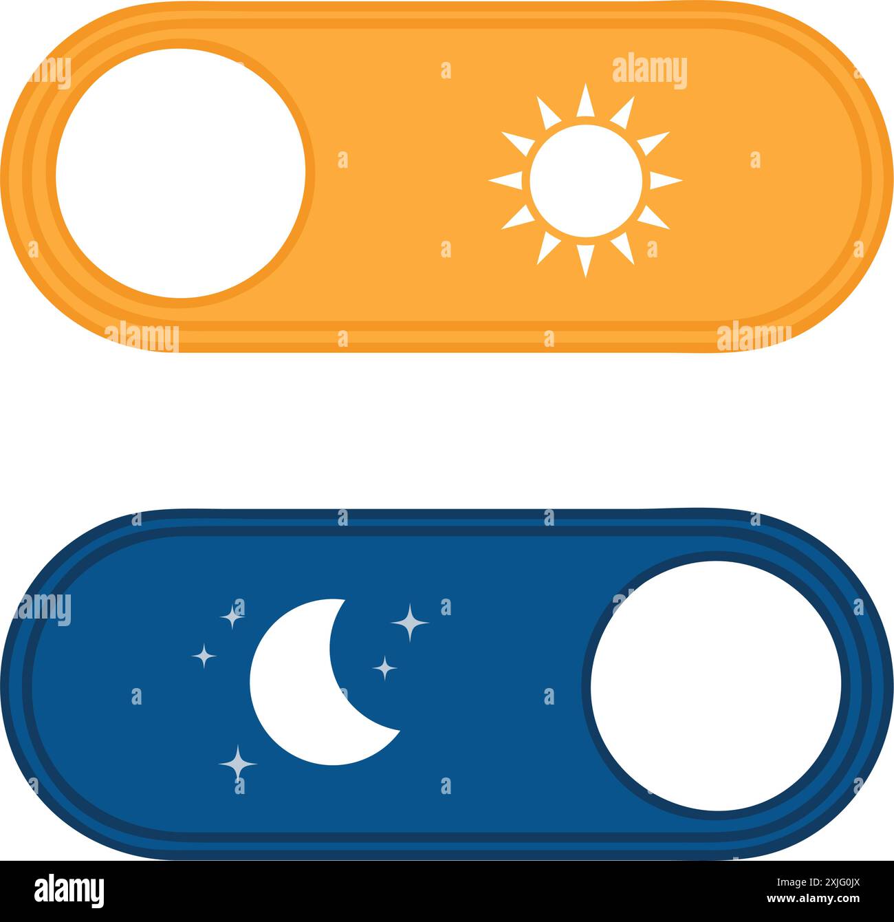 pulsante giorno e notte con illustrazione vettoriale sole e luna Illustrazione Vettoriale