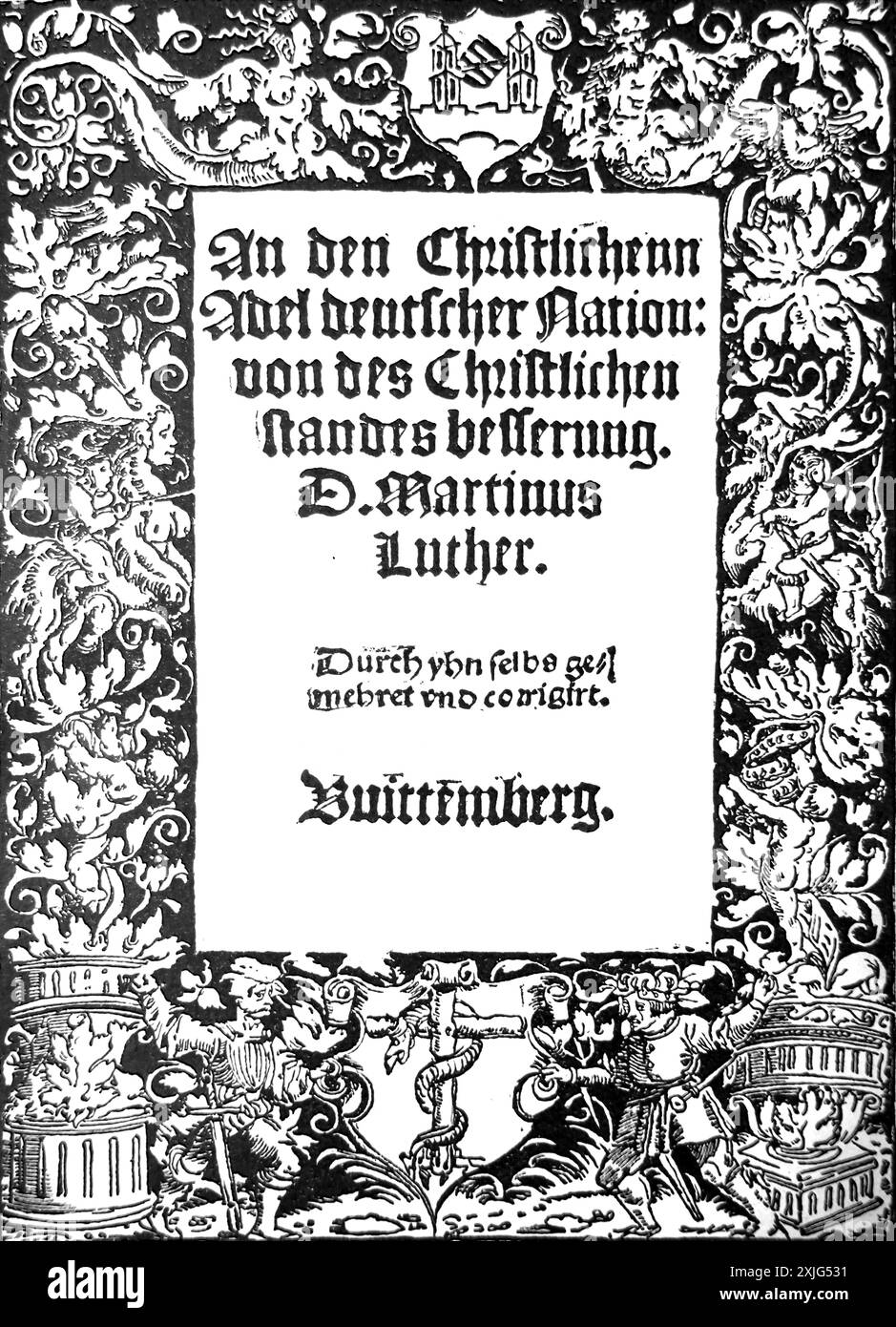 Titolo pagina della seconda edizione di questo trattato crisi Secessione 'An Den Christlichhenn Adel Deutscher Nation (alla nobiltà della Nazione tedesca) Foto Stock