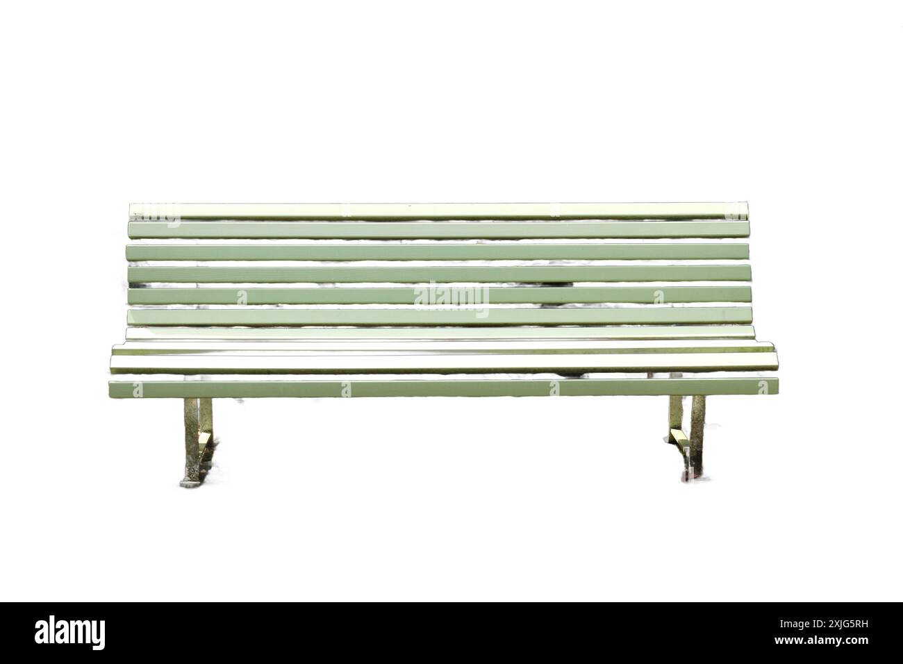 Immagine PNG isolata di alta qualità di una panca in legno, che mostra la sua struttura robusta e il design semplice. Perfetto per mobili da esterno e ambientazione da parco Foto Stock