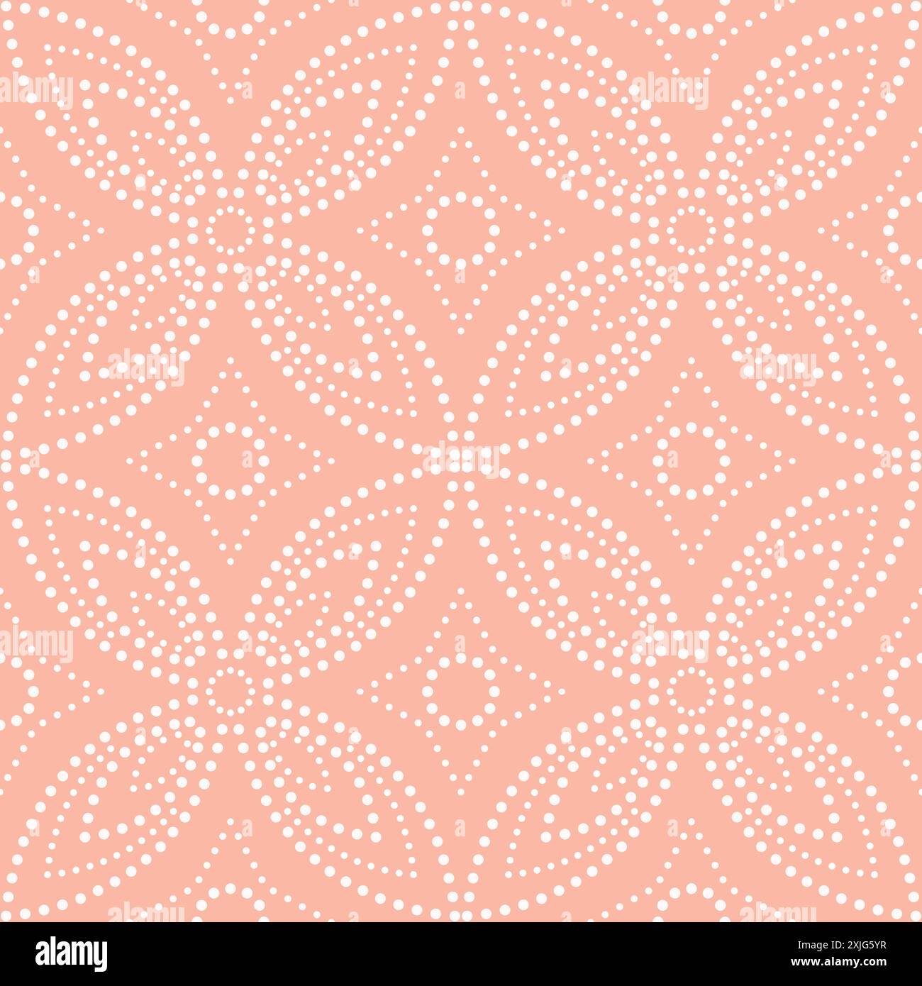 Texture elegante con un motivo ripetuto. Uno sfondo vettoriale senza interruzioni. Ornamento rosa e bianco Illustrazione Vettoriale