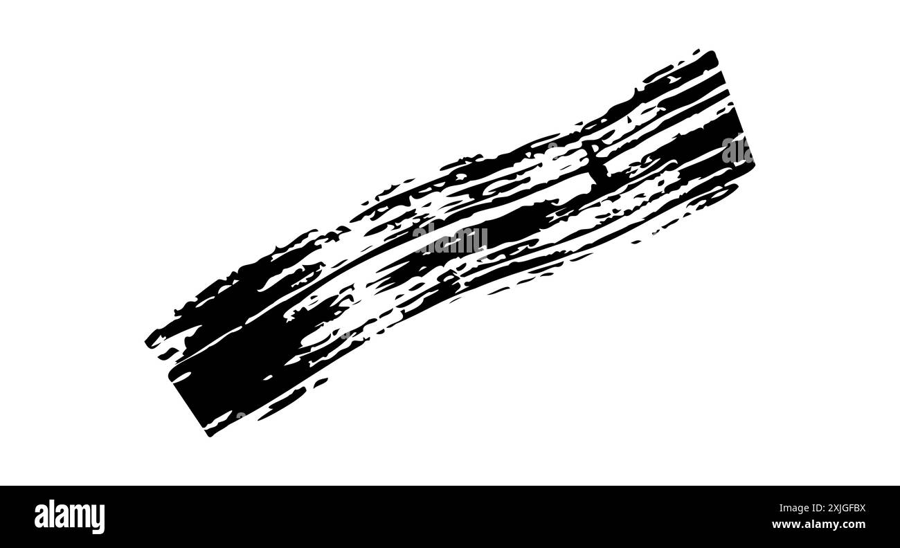 Tratti vettoriali di inchiostro nero. Consistenza spessa e sporca. Grunge le spazzole di vernice ruvide. materiale tattile, schizzi sporchi, texture scritta a mano simulata Illustrazione Vettoriale