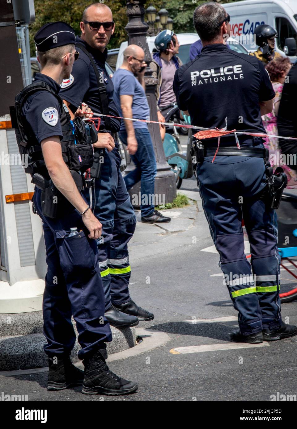 Parigi, Francia scene di strada durante i Giochi Olimpici del 2024. Foto Stock