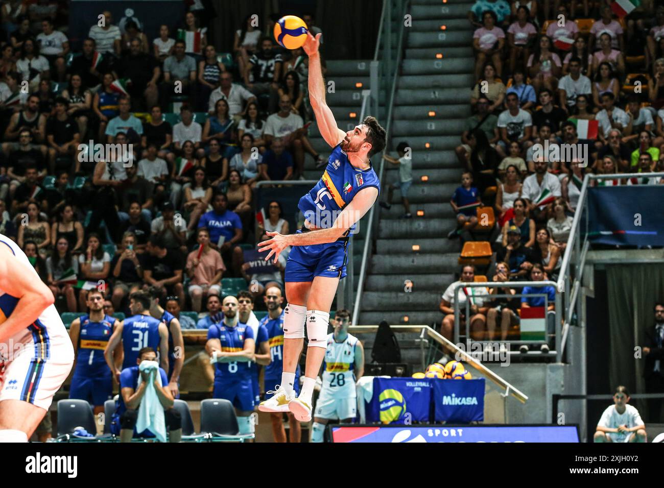 Daniele Lavia durante test match - Italia vs Argentina, test match di pallavolo a Bologna, 18 luglio 2024 Foto Stock