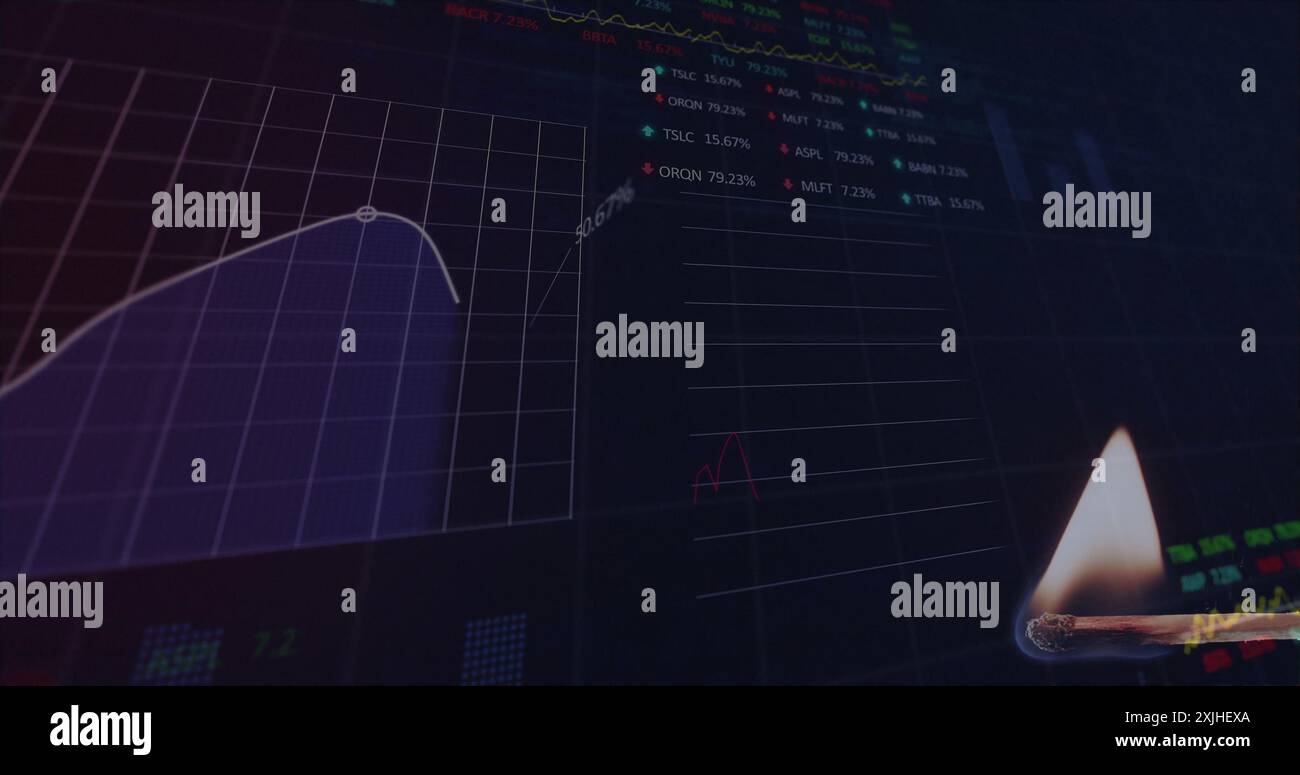 Immagine della corrispondenza rispetto ai diagrammi e all'elaborazione dei dati Foto Stock