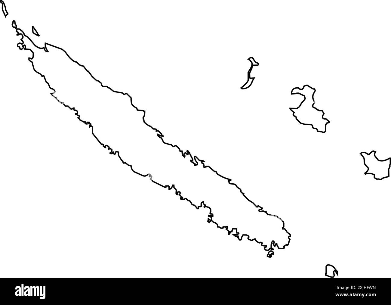 Disegno del simbolo vettoriale dell'icona della mappa Caledonia Illustrazione Vettoriale