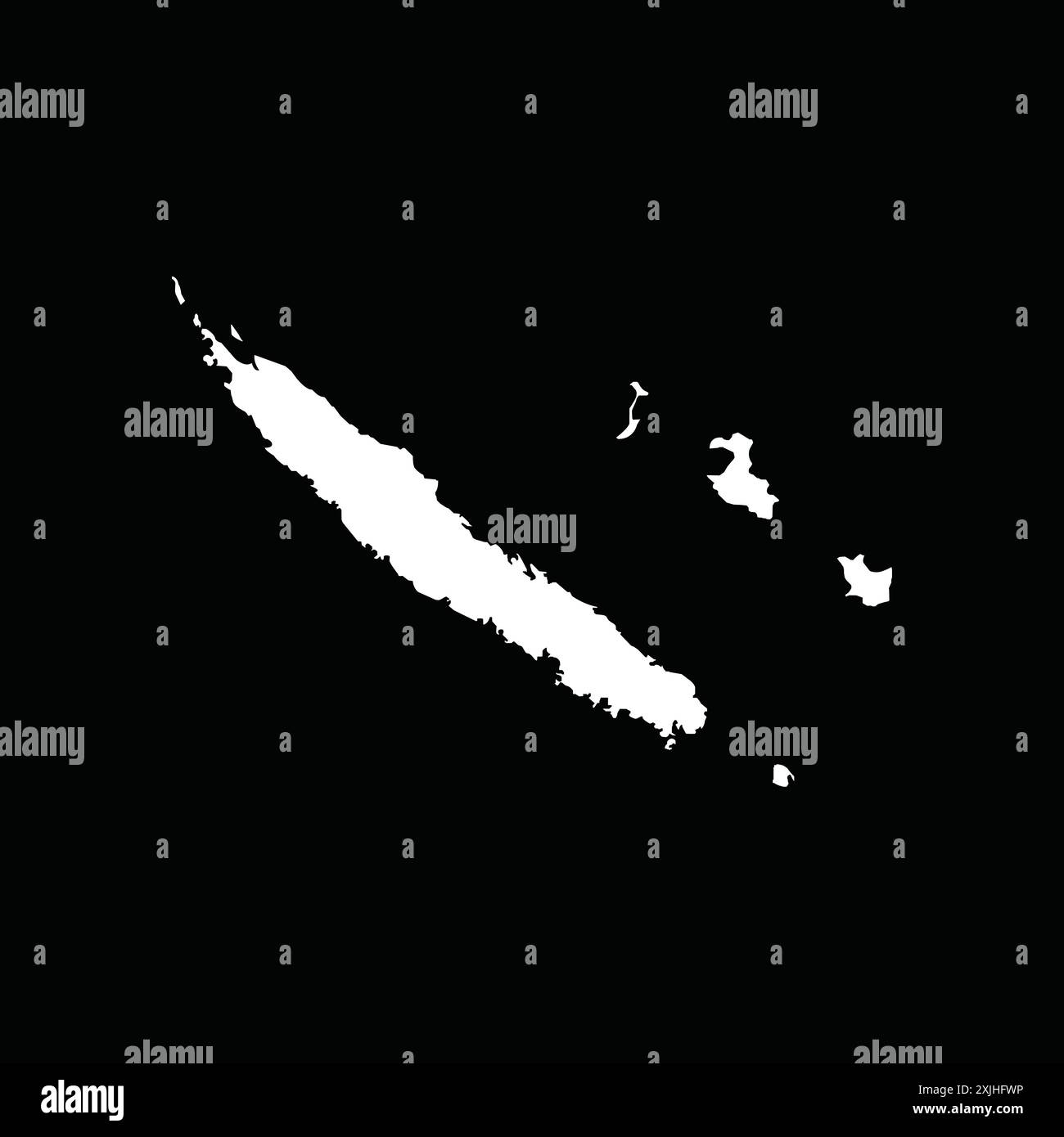 Disegno del simbolo vettoriale dell'icona della mappa Caledonia Illustrazione Vettoriale