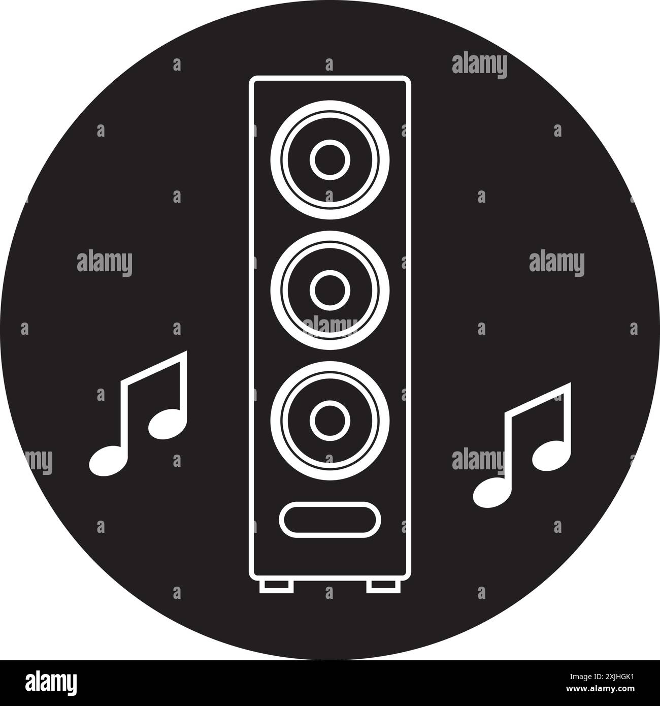 Design del simbolo vettoriale dell'icona del sistema audio Illustrazione Vettoriale