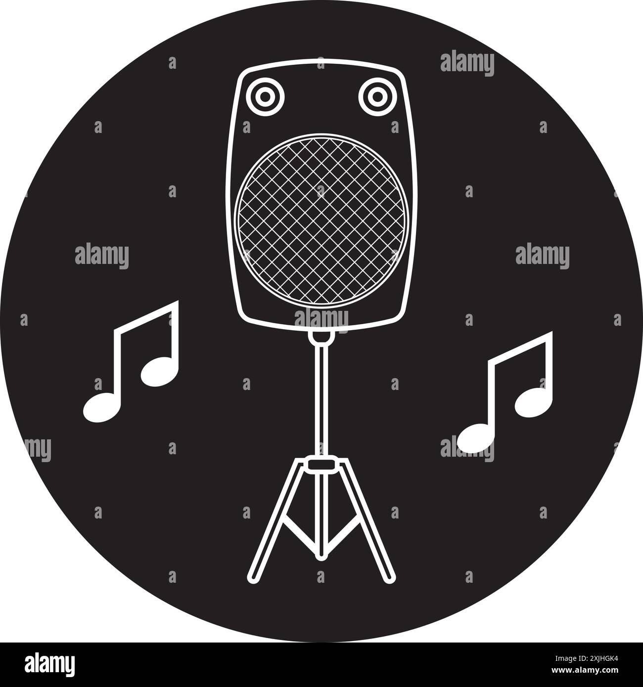 Design del simbolo vettoriale dell'icona del sistema audio Illustrazione Vettoriale