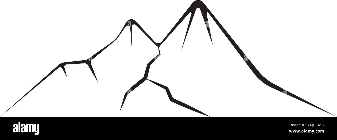 Disegno vettoriale del logo Mountain Illustrations Illustrazione Vettoriale